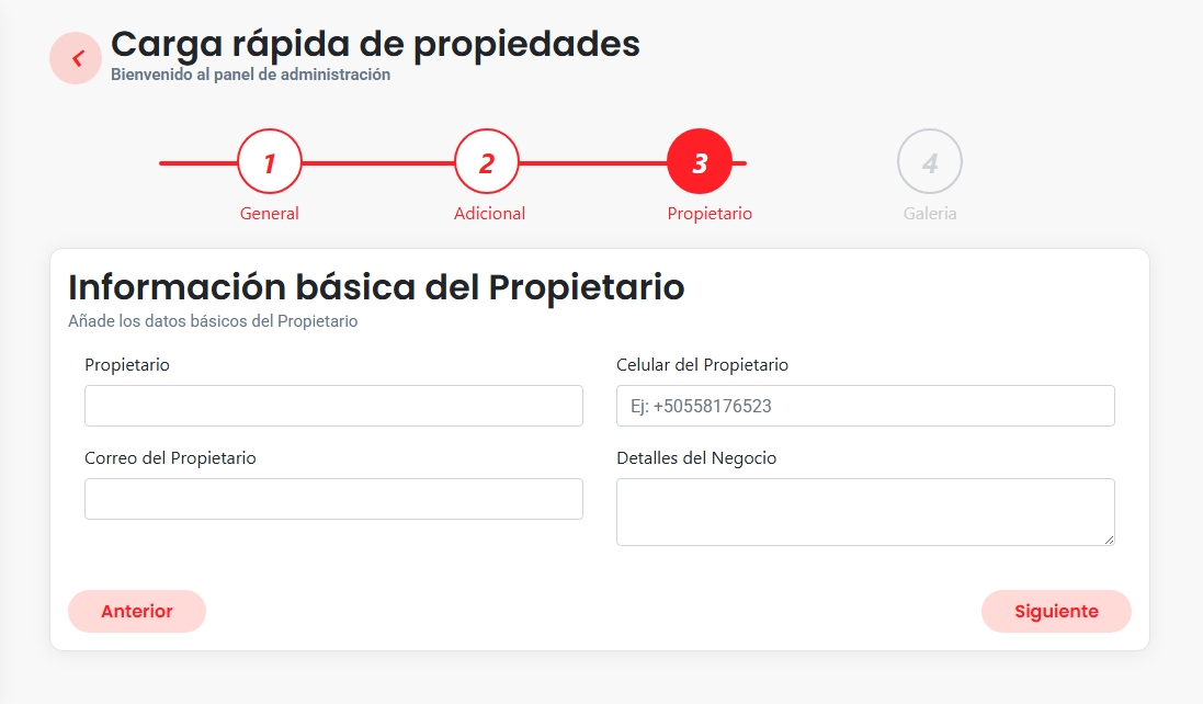 Datos del propietario